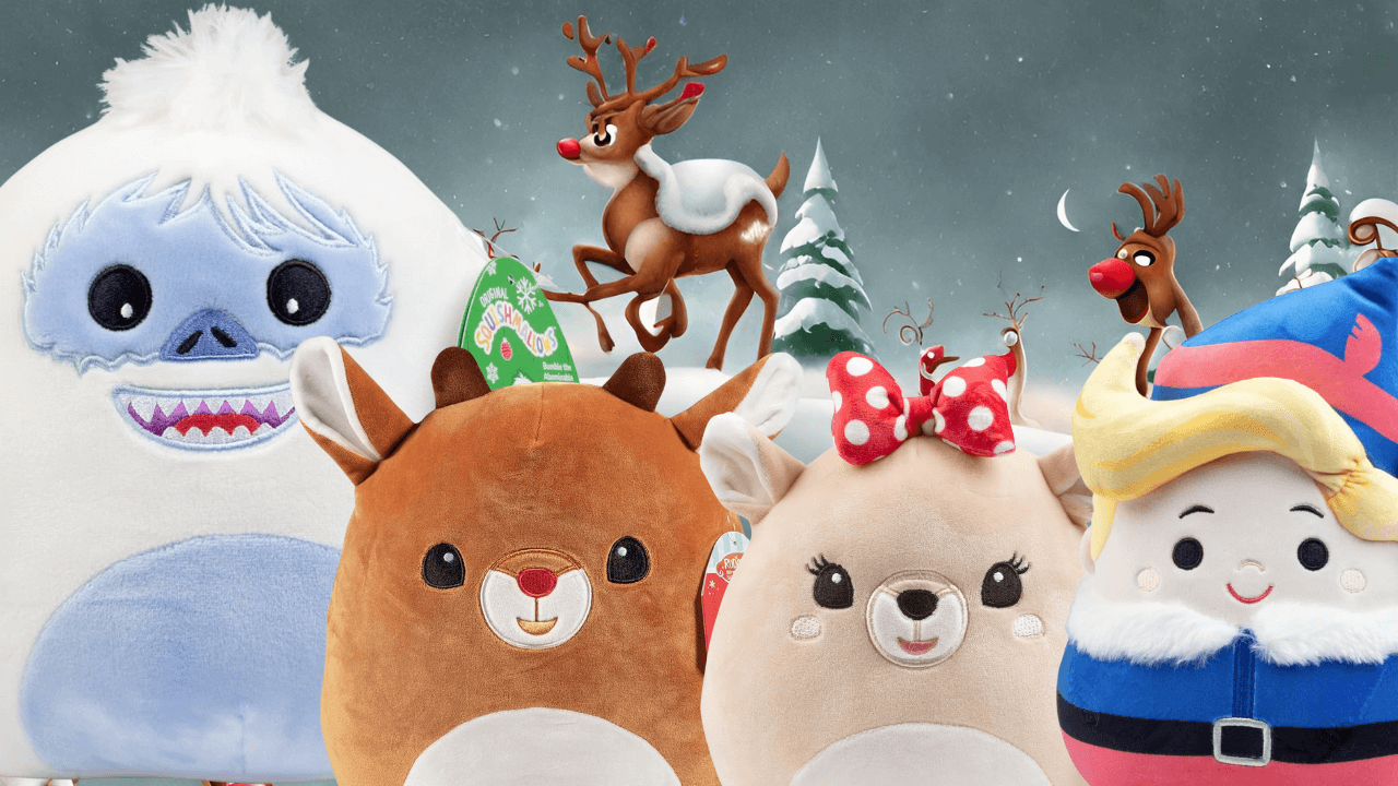 Squishmallows from the Rudolph the Red-Nosed Reindeer Squad