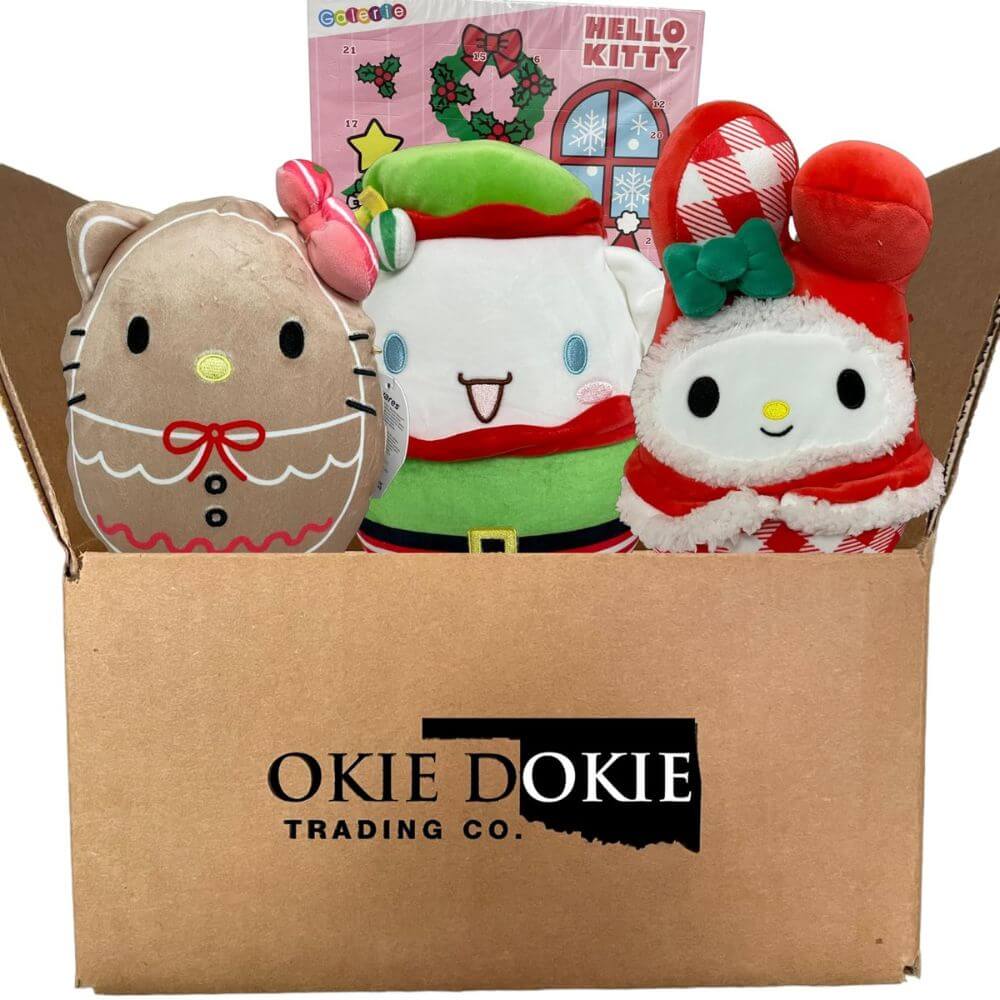 Set of all three hello kitty 2023 christmas squishmallows plus a chocolate advent calendar