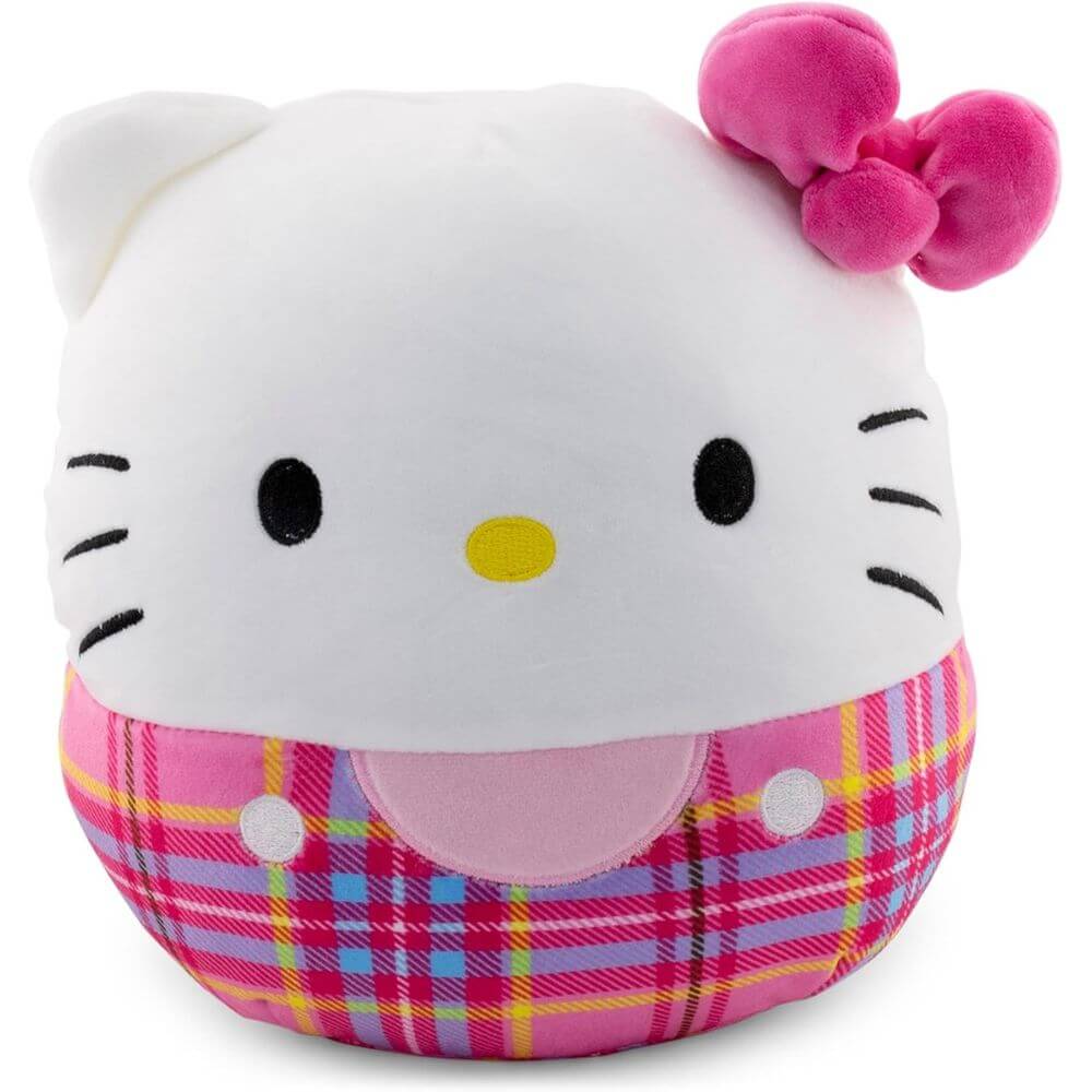 Hello Kitty Squishmallow Pink Plaid Shorts and Pink Bow