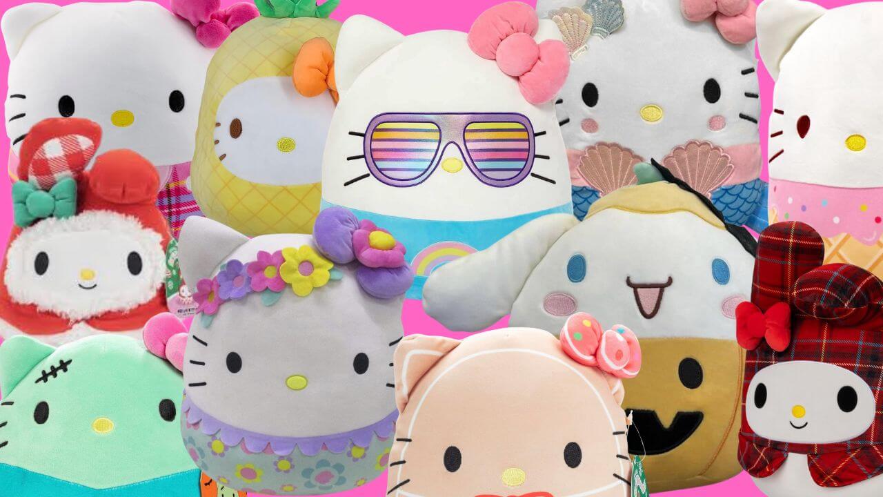 Several Hello Kitty Squishmallows