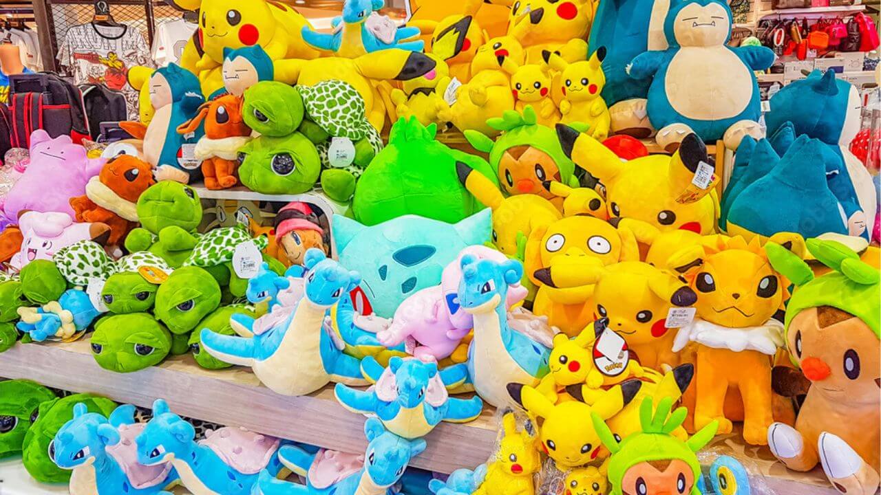 Pokemon Plush Characters at a Store