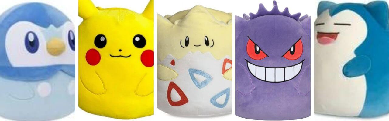 Pokemon Squishmallow Characters, Piplup, Pikachu, Togepi, Snorlax