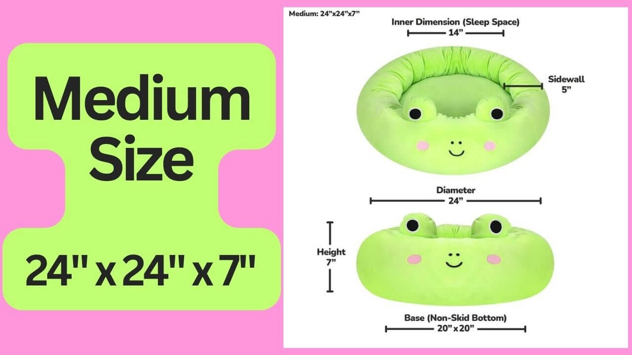 Dimensions for a Medium Size Squishmallow Pet Bed