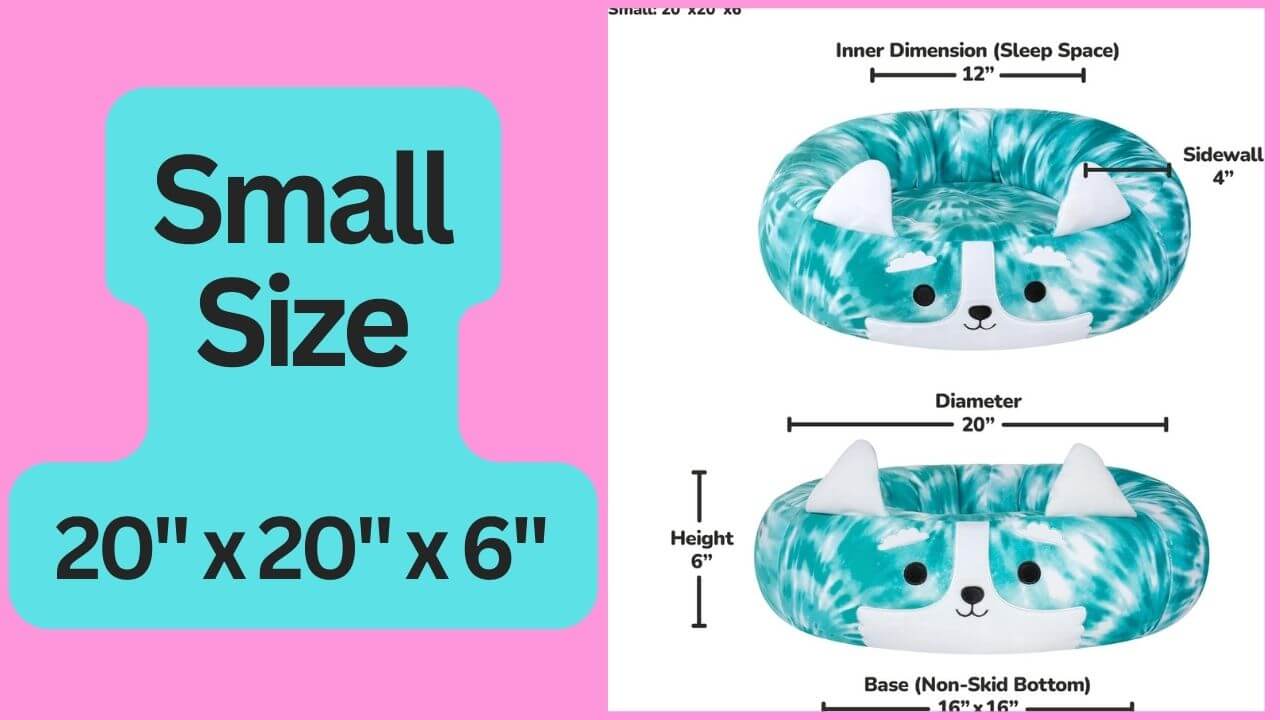 Dimensions for a Small Size Squishmallow Pet Bed