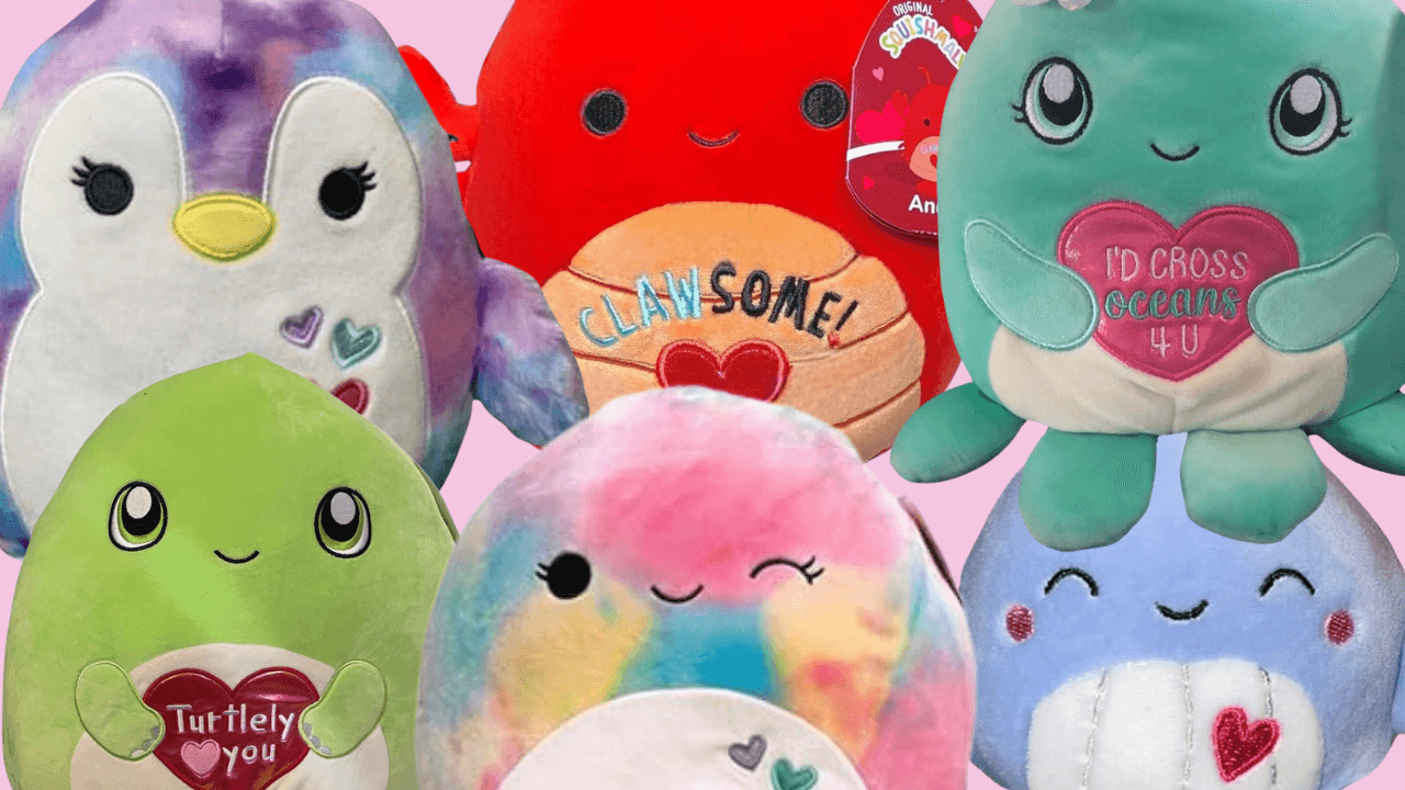 Valentine Squishmallows from the Sealife Squads